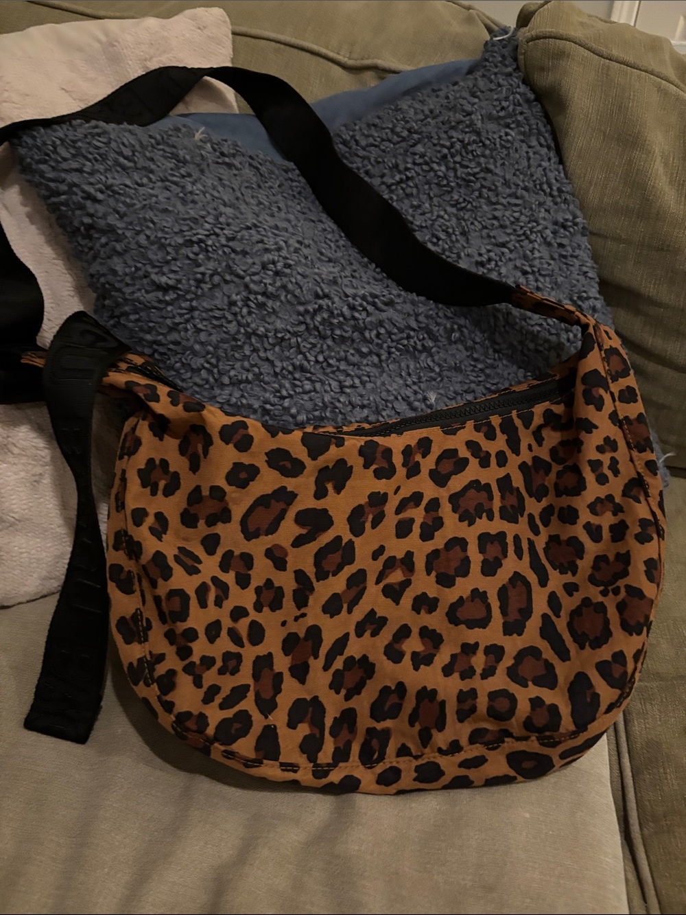 BAGGU Leopard Print Shoulder Bag - Brown & Black